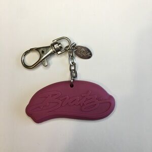 Vintage pink rubber Bratz keychain Y2K